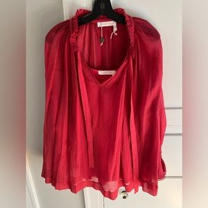 See by Chloe raspberry long sleeve blouse